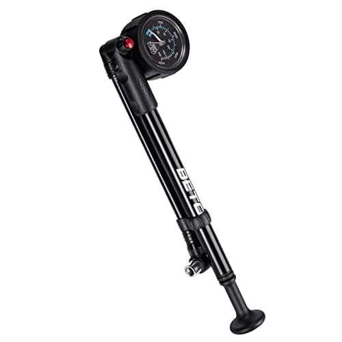 Image of BETO High Pressure Shock Pump - (400 PSI Max) MTB Bike Shock Pump for Fork & Rear Suspension with No-Loss Schrader Valve