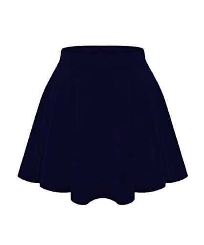 Image of Hamishkane® Kids Girls Skater Mini Skirt, Plain Lightweight Flared Short Skirts, Elasticated Stretch High Waisted Skater Skirt, School & Party Skort for Girls Size 3-13 Years Navy Blue