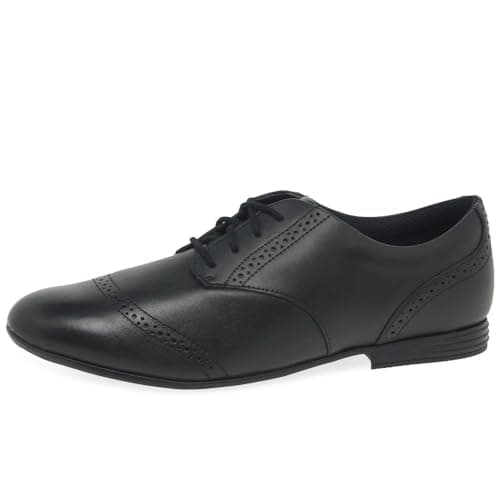 Image of Clarks Finja Brogue Y Girls Senior School Shoes 5 Black