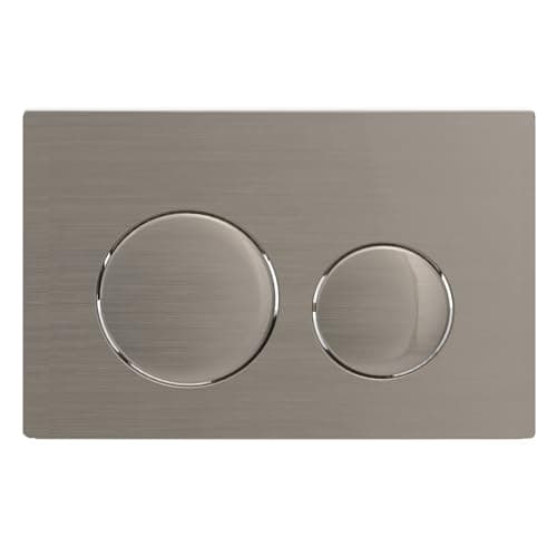 Image of SPARES2GO Luxury Flush Plate Kit for Skylo Concealed Toilet Cistern Wall Hung Frame (Brushed Nickel, 245mm x 165mm)