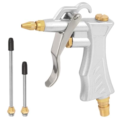 Image of Swpeet 3Pcs Air Tools Assortment Kit Including Air Blow Gun with Brass Adjustable Air Flow Nozzle Standard Quick Coupling and 2 Steel Air Flow Extension for Car Repair Shop Cleaning Work