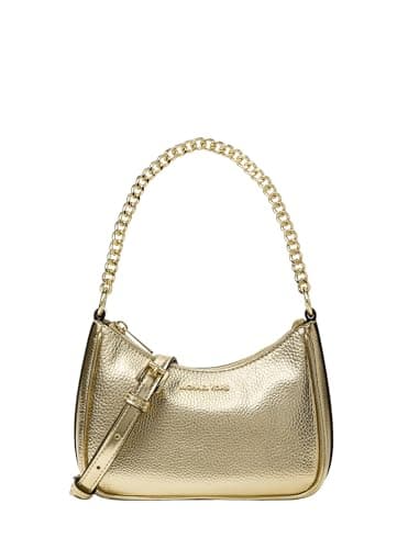 Image of Michael Kors Jet Set Travel Extra-Small Metallic Convertible Crossbody Pale Gold