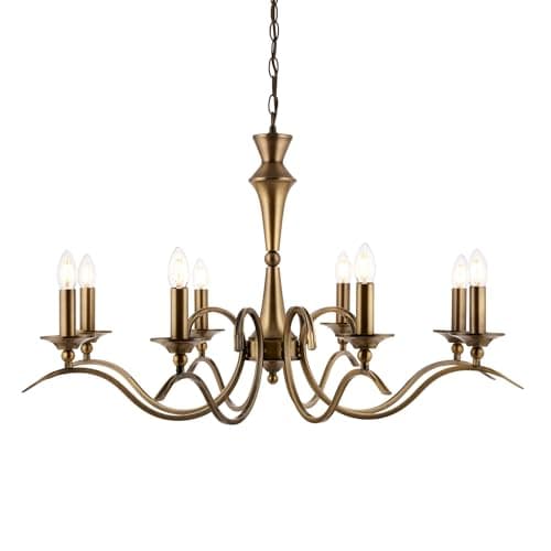 Image of Endon Kora 8lt pendant 40W Antique brass effect plate