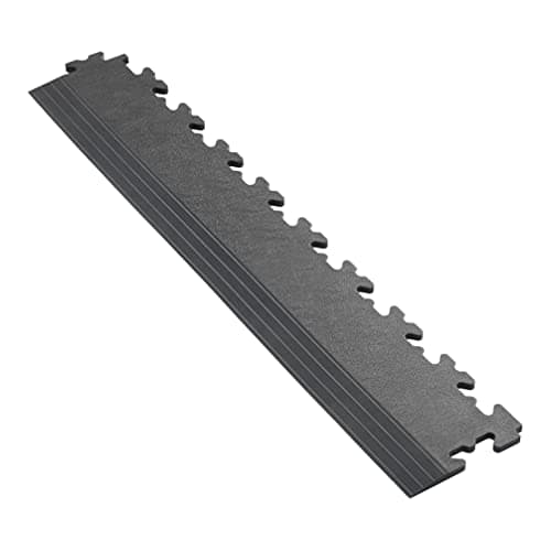 Image of Ecotile Garage Flooring Edge Ramp - PVC Interlocking Floor Tile Edge Ramp, Gym Matting (Graphite)