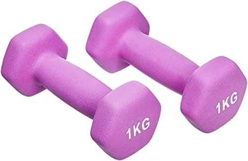 Image of Amazon Basics Neoprene Dumbbell Pair, 2 kg, Pink