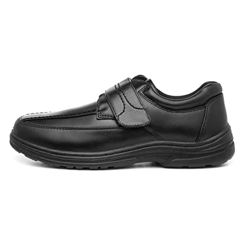 Image of Hobos Mens Easy Fasten Black Shoe - Size 10 UK - Black