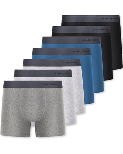 Image of FM London 7-pack Mens Boxers, Tag Free - Cotton Rich, Breathable, Soft and Stretchy Mens Underwear Multicolour
