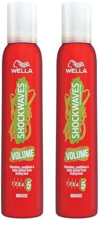 Image of Wella Shockwaves Volume Mousse, 200ml (Pack of 2)
