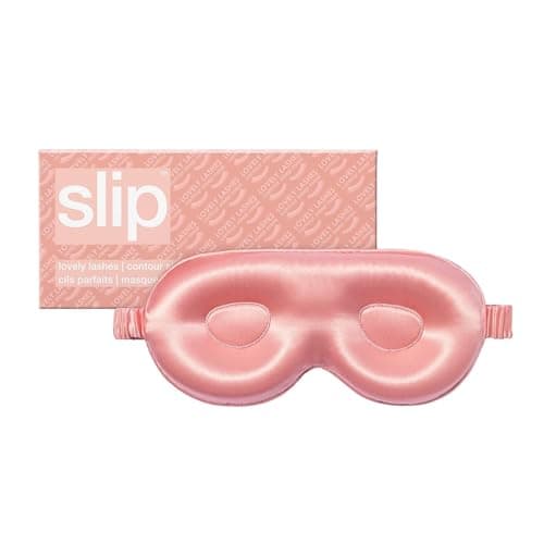 Image of Slip Silk Contour Sleep Mask - Rose (One Size) - 100% Pure Mulberry 22 Momme Silk Eye Mask - Comfortable Sleeping Mask with Elastic Band + 100% PU Foam Filler