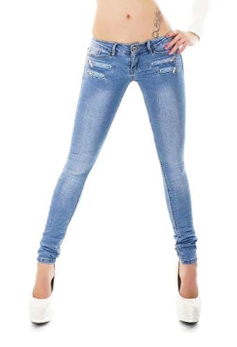 Image of Noir Triple XXX Women's Skinny Low Waist Jeans Slim Stretch Denim Pants Sizes UK 4-12