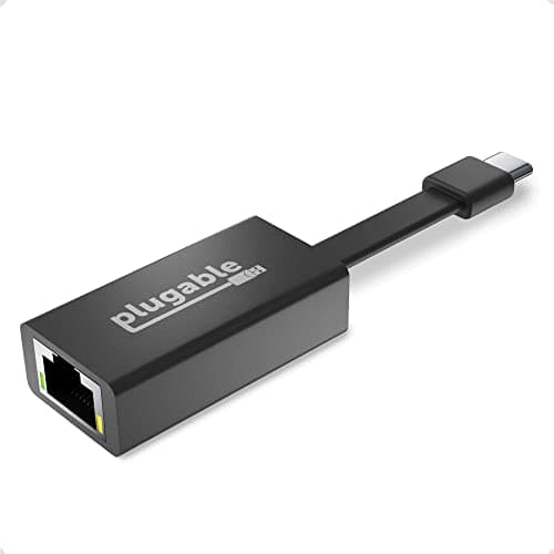 Image of Plugable USB C to Ethernet Adapter, Driverless Fast and Reliable Gigabit Speed, Thunderbolt 3 to Ethernet Adapter Compatible with Macbook Pro, Windows, macOS, and ChromeOS