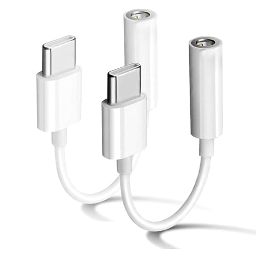 Image of MOSON Apple MFi Certified 2 Pack USB C to 3.5mm Headphone Jack Adapter for iPhone 15/15 Pro/Pro Max/Plus, Type C Aux Dongle Cable for Pad, Galaxy S23/S23/S22/S21Ultra, MacBook,Note