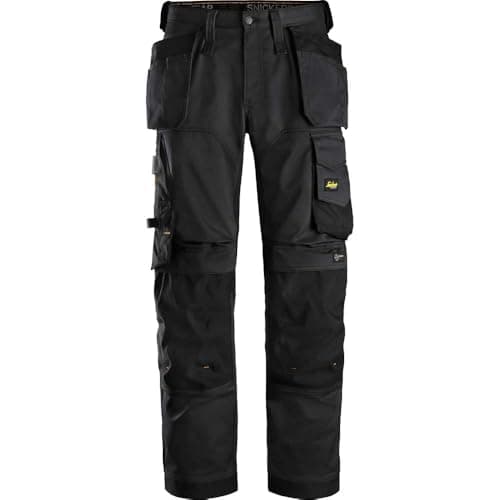 Image of Snickers 6251 Mens Allround Work Stretch Loose Fit Trousers Holster Pockets Black 36" 30"