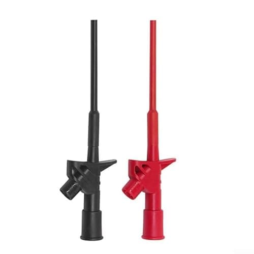 Image of 2PCS Test Probes for Multimeters with 4mm Socket Interface Double PVC Insulation Crocodile Clip Ends and CAT III 1000V Support (Black)