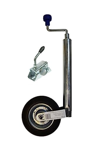 Image of leisure MART 48mm Jockey Wheel and Clamp with Solid Wheel for Trailers and Caravans LMX2401
