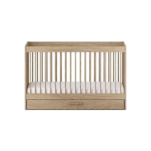 Image of Silver Cross - Geneva Cot Bed - Toddler Bed - From Newborn to 4 years - Natural Oak Finish