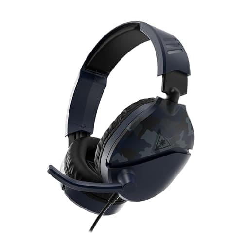 Image of Turtle Beach Recon 70 Camo Blue Wired Multiplatform Gaming Headset for PS5, PS4, Xbox Series X or S, Xbox One and Mobile with 3.5mm Wired Connection, Flip-to-Mute Mic, 40mm Speakers
