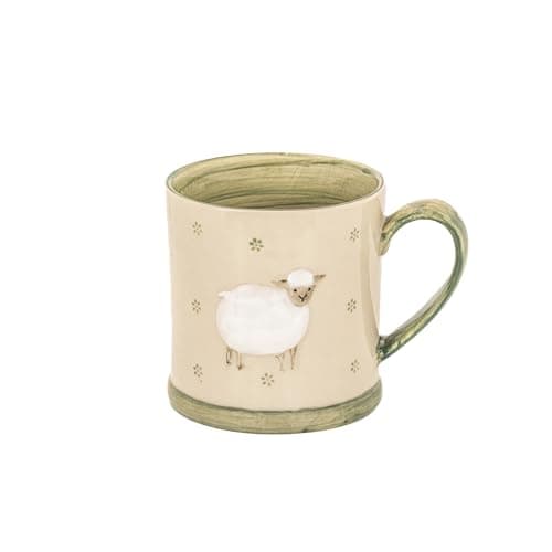 Image of Sass & Belle Sheep Motif Mug - Cute Ceramic Coffee and Tea Mug – Novelty Gift Idea for Her or Him – Rustic Hand-Glazed Style – Perfect Kitchen Accessory or Office Desk Cup