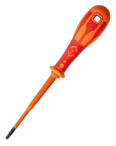 Image of C.K Dextro VDE Ultra Slim Modulo Electrical Screwdriver SL/PH2 x 100mm, Plusminus Thin, Electricians Insulated Terminal MCB Screwdrivers, Precision Grip Tip, Fuse Board Screw Driver, Hand Tools T49246