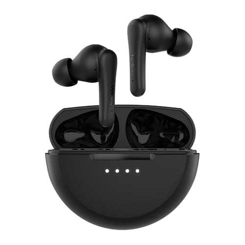 Image of Belkin SoundForm Rhythm True Wireless Earbuds with Built-in Microphone, USB-C Fast Charging, 28H Battery Life, IPX5 Water Resistance - Bluetooth Earbuds for iPhone, iPad, Galaxy, Pixel & More - Black