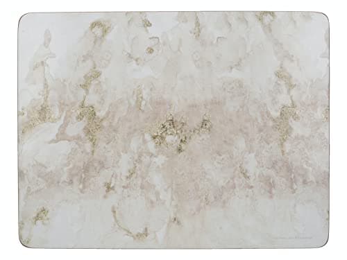 Image of Creative Tops 'Grey Marble' Premium Cork Backed Placemats, 30 x 23 cm - Grey/White (Set of 4)