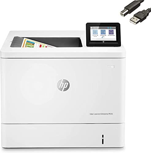 Image of HP Laserjet Enterprise M555dn Color Laser Printer, Automatic 2-Sided Printing, 4.3" Color Touchscreen, 40 ppm Black and Color, 1200 x 1200 dpi, USB and Ethernet, Bundle with Cefesfy Printer Cable