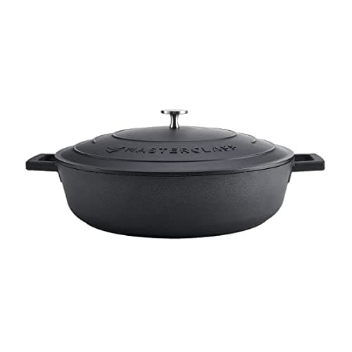 Image of MasterClass Cast Aluminium Black Shallow Casserole Dish, 32cm, 5 Litre, Gift Boxed