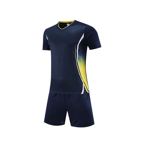 Image of Kids Sport Shorts Sets Activewear Football Uniform School PE Sets Boys Training Tracksuits Shirts Shorts Breathable Sports Short(Navy, 12-13 Years)