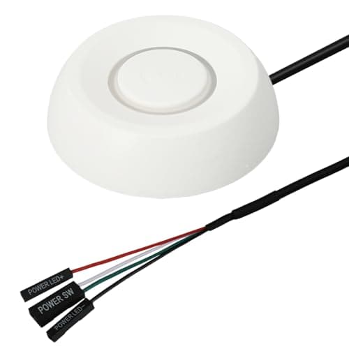 Image of Desktop Computer Power Switch, Pc Power Supplies, Cable Extensions, External Button, Motherboard Power on Off Switch Extension Cable 1.8m With Led Light (White)