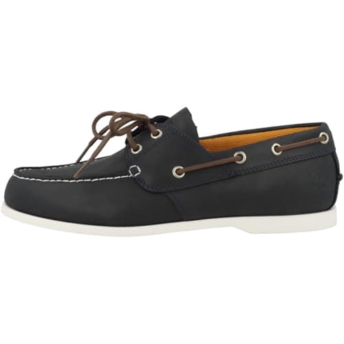 Image of Timberland Men's TB0A28BM0191 Cedar Bay 2 Eye Boat Shoe Boat Shoes, Navy Full Grain 01, 9 UK