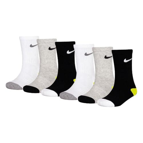 Image of NIKE Baby Boys NHN 6PK SMILEY CREW, Grey Heather, 2 Years EU