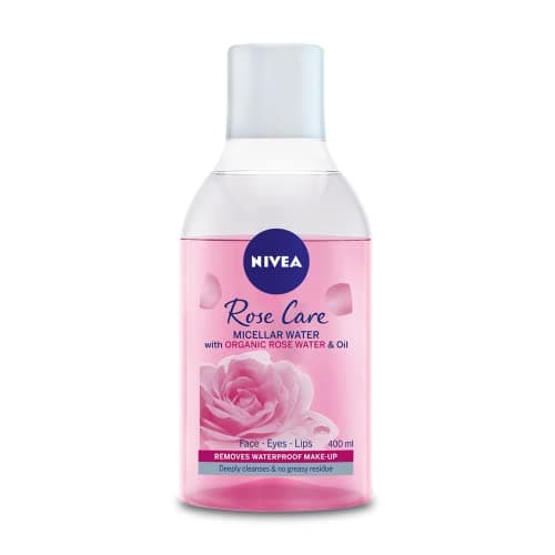 Image of NIVEA MicellAIR Rose Micellar Water with Oil (400ml), Micellar Cleansing Water, Waterproof Makeup Remover, Rose Toner for Thorough Cleansing