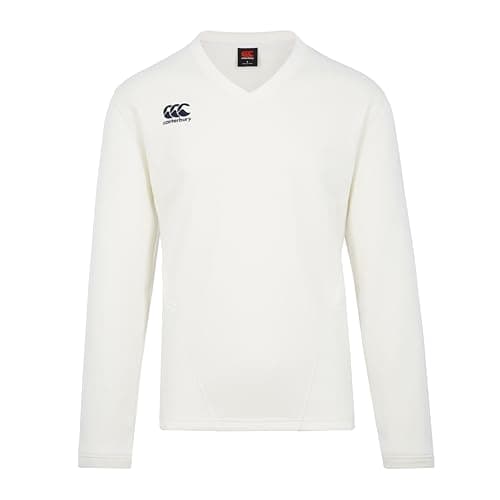 Image of Canterbury Men's Classic Long Sleeve Cricket Overshirt | Cricket Whites Sweatshirt, Cricket Cream, M