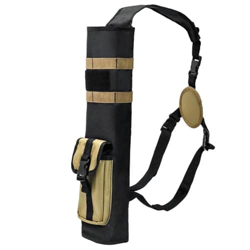 Image of Archery Arrow Quiver, Lightweight Adjustable Dual Use Back and Shoulder Quiver, Arrows Holder Bag with Multipurpose Pocket for Bow Hunting, Target Practice and Outdoor Archery (Khaki)