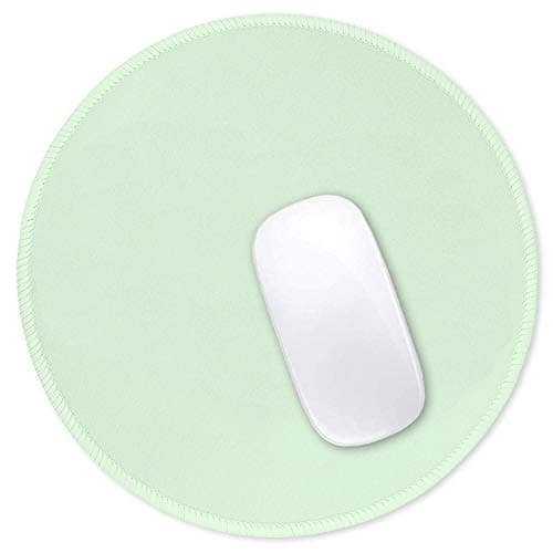 Image of Hsurbtra Green Mouse Pad, Premium-Textured Small Round Mousepad 22 x 22 cm, Stitched Edge Anti-slip Waterproof Rubber Mouse Mat, Pretty Cute Mouse Pad for Office Home Gaming Laptop Men Women Kids