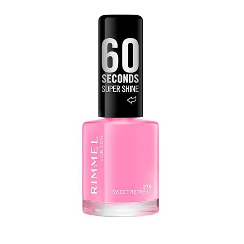 Image of Rimmel 60 Seconds Super Shine Nail Polish, 270 Sweet Retreat, Quick-Dry Nail Polish, Ultra-Shiny Finish, Easy to Apply, Vibrant Colour, Long-Wearing, Clean and Improved Formula, Vegan, 8ml