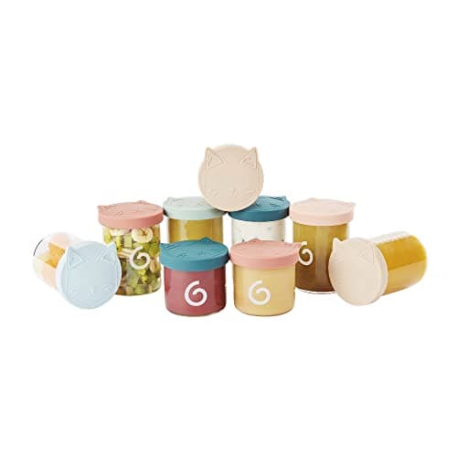 Image of Babymoov ISY BOWLS - set of 6 x 250ml + 3 x 120ml Superior Glass Baby Food Storage Containers | Small Glass Jars with Airtight Lids