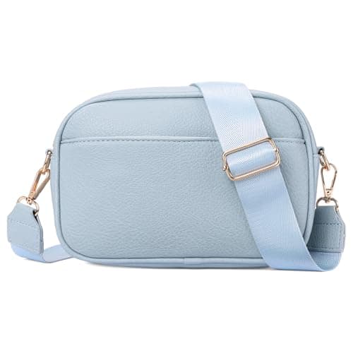 Image of GAEKEAO Small Crossbody Bags for Women Vegan Leather Wide Strap Trendy Design Camera Bag Purse Shoulder Handbag Travel