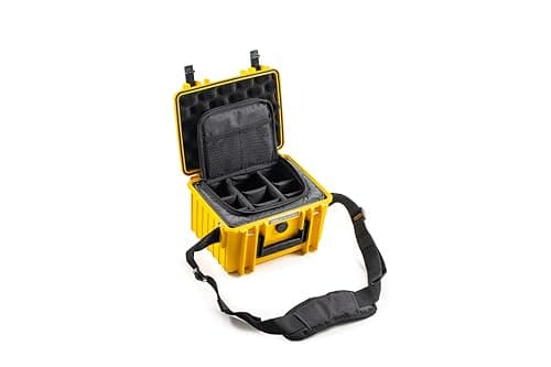 Image of B&W International B&W Type 2000 Outdoor Transport Case - Yellow - with Camera Bag - Waterproof According to IP67 Certification, Dustproof, Shatterproof and Indestructible, Yellow, Typ 2000 - Innenmaß