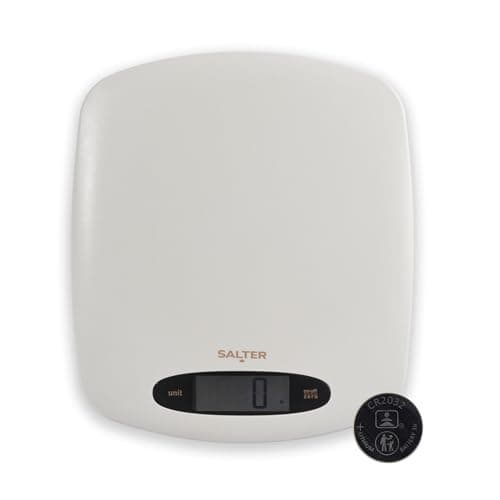 Image of Salter Pebble Digital Kitchen Scale – Electronic Baking Scale, Tare Function, Aquatronic Function, Measures Liquids, 5kg Capacity, Metric/Imperial Measures, LCD Display, Stone