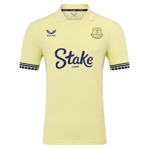 Image of Everton FC Castore Men's Away Short Sleeve Shirt, Pastel Yellow, XL