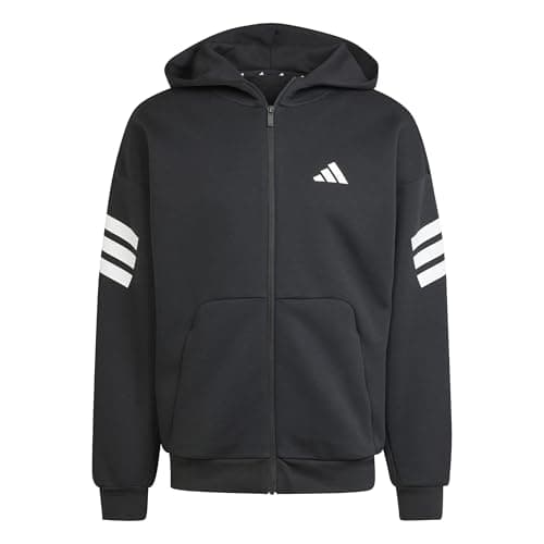 Image of adidas Men's FUTURE ICONS THREE STRIPES FULL-ZIP HOODIE, black, XS
