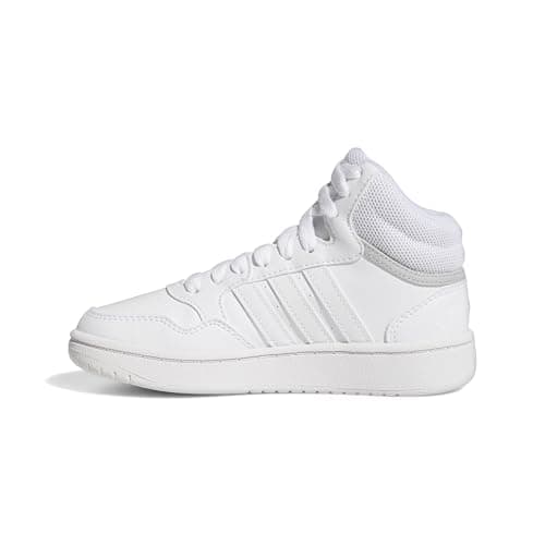 Image of adidas Unisex Kids Hoops Mid Shoes, Cloud White/Cloud White/Grey Two, 6 UK