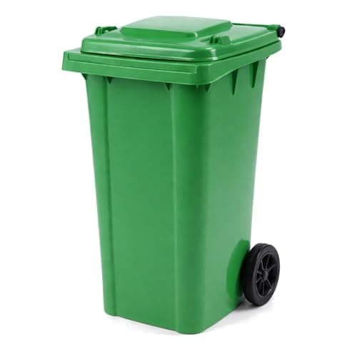 Image of Oypla 240L Green Wheelie Bin for Household Outdoor Garden Waste with Rubber Wheels