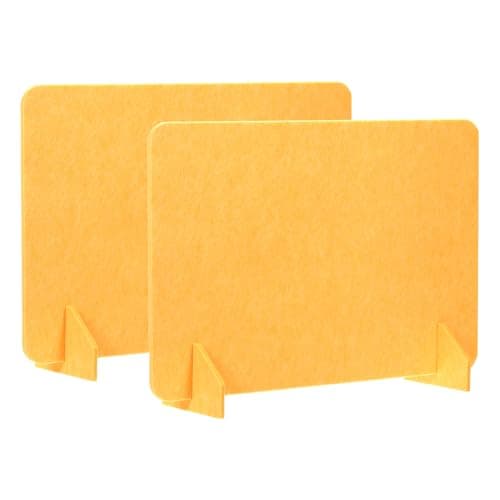 Image of PATIKIL Desk Divider, 2 Set 24 x 16 Inch Acoustic Freestanding Desk Divider Desk Privacy Panel with 4 Pcs Support Feet for Library Office Workstation, Yellow