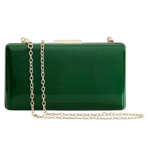 Image of XINGSHUNFU Women Evening Clutch Purses Patent Leather Clutches Formal Party Wedding Cocktail Prom Purse Handbags(Green)