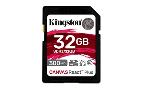 Image of Kingston Canvas React Plus 32GB SDHC Memory Card UHS-II 300R/260W U3 V90 for Full HD/4K/8K - SDR2/32GB