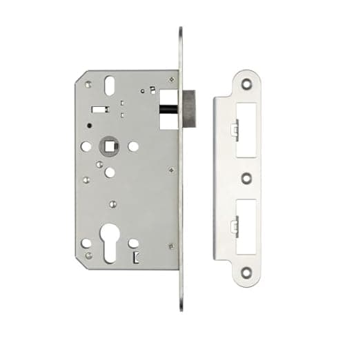 Image of Kooples Hardware 72mm DIN Sashlock – Euro Profile Mortice Sash Lockcase for Internal & External Doors – 72mm Centres with Reversible Latch & Deadbolt (60mm Backset Radiused)