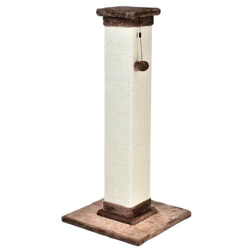 Image of Amazon Basics Cat Scratching Post for Indoor Cats, Heavy Duty with Carpet Floor, 90 cm, Brown