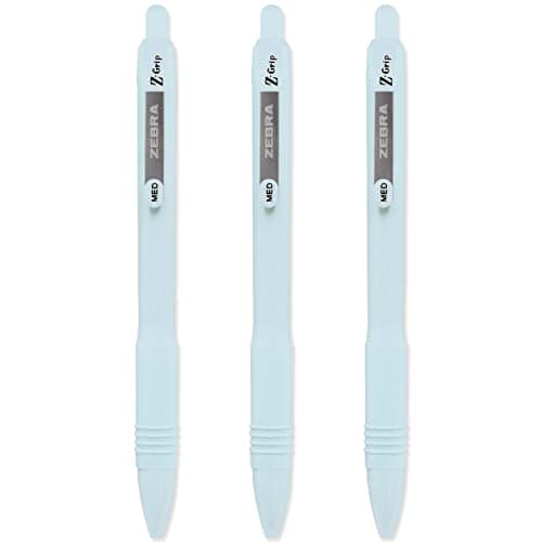 Image of Zebra Z-Grip Smooth - Retractable Ballpoint Pen - Pack of 3 - Black Ink - Blush Blue Barrel Design